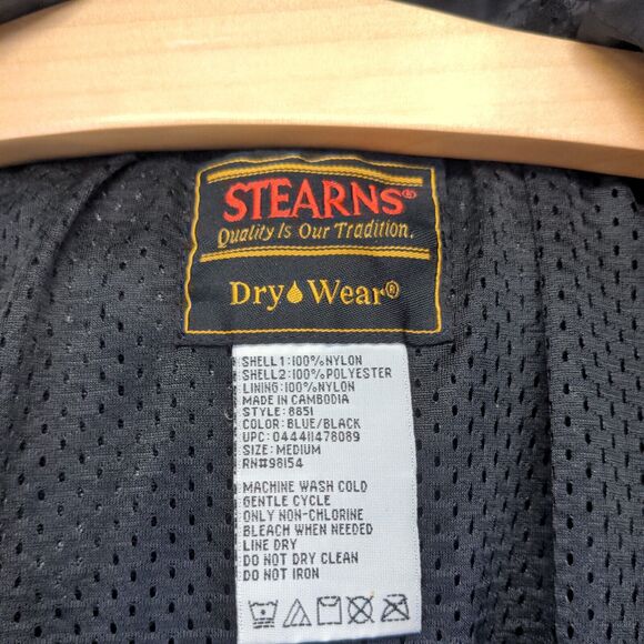 Fishing League Worldwide Stearns Men's Dry Wear Jacket Blue Size M Nylon Logo - Picture 13 of 13